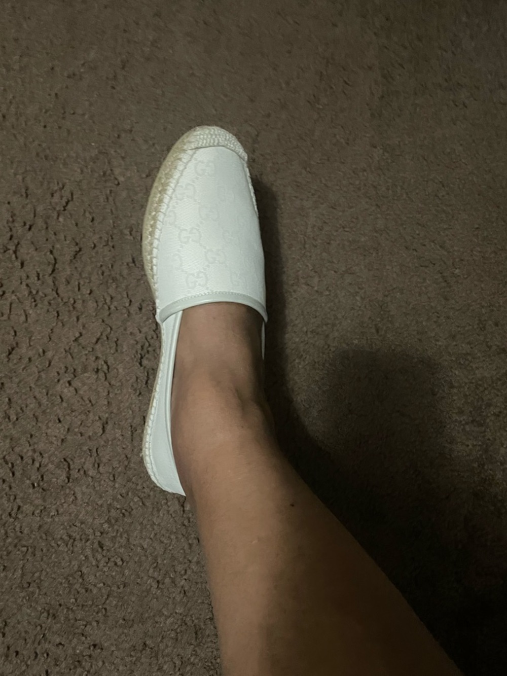 Gucci Cream Leather Insole with Natural Braided Rope - Picture 9 of 10